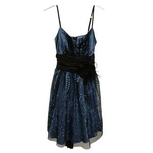 B. Darlin Women's/Juniors Cocktail Party Dress Prom Wedding Sequin Tool Overlay